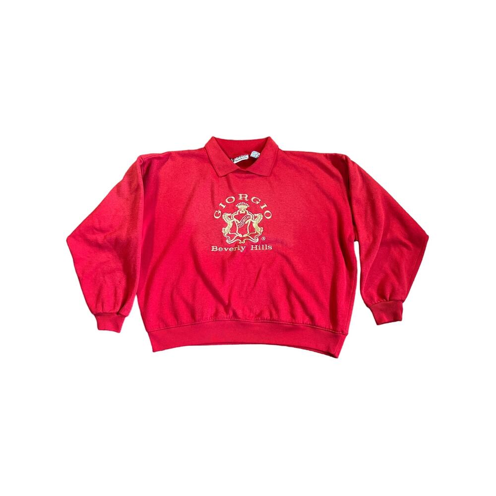 Vintage Giorgio Beverly Hills Collared Sweatshirt 80s 90s
Red